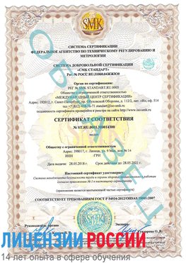 Образец сертификата соответствия Нальчик Сертификат OHSAS 18001